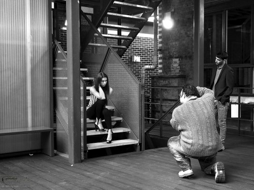 Photographer Edmond Terakopian trying out the new Olympus PEN E-P5 at the launch event in London. May 29, 2013. Photo: Claire Voyle / www.facebook.com/ClaireVoylePhotography