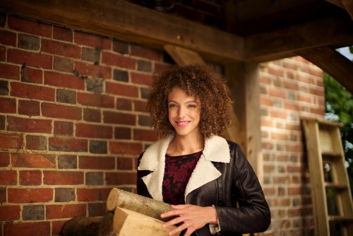 Model Leanne Pollock. New Look behind the scenes shoot of their Autumn / Winter 2013 collection advertising film by Cherry Duck. Walnuts Farm, Old Heathfield, East Sussex, UK. August 22, 2013. Photo: ©Edmond Terakopian
