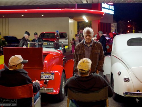 Bob's Big Boy in Burbank is a burger restaurant where every Friday night, classic car enthusiasts gather to show off their classic restored cars and hotrods. Los Angeles, California, USA. January 17, 2014. Photo: Edmond Terakopian