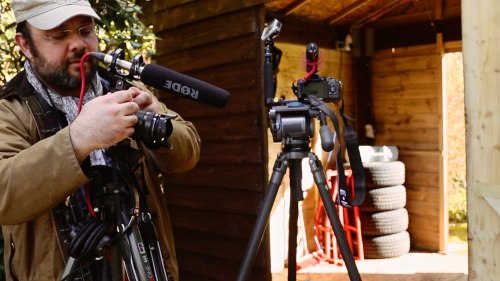 Preparing a pair of Olympus OM-D E-M1s for the first shot of the day. 1 Sixpence 1 Play pinball film frame grabs. Photo: Magda Rakita