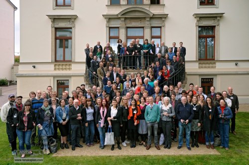 IFC Leipzig 2014 Group Shot. IFC (International Features Conference), Media Campus (Medienstifftung der Sparkasse Leipzig), Poetenweg, Leipzig, Germany. May 14, 2014. Photo: Photo: Bernd Cramer/MDR
