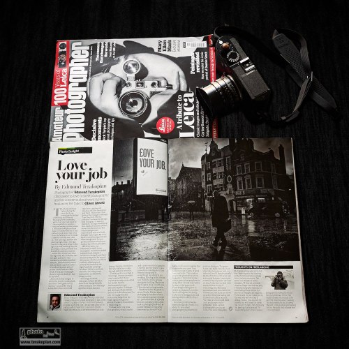 Amateur Photographer magazine's Leica tribute issue, containing a double page spread interview on my "Love Your Job" photograph. July 18, 2014. Photo: Edmond Terakopian