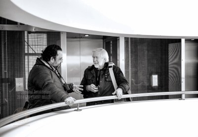 L-R: Edmond Terakopian and Ian Berry having a chat about all things photographic London. January 22, 2015. Photo: Neil Buchan-Grant